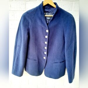 Escada Margaretha Ley High Collar Military Look Angora/Wool Jacket SZ:EU40/US8